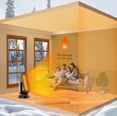 IP44 Floor Heater Fan Portable Electric PTC Heater With 3 Speed Levels