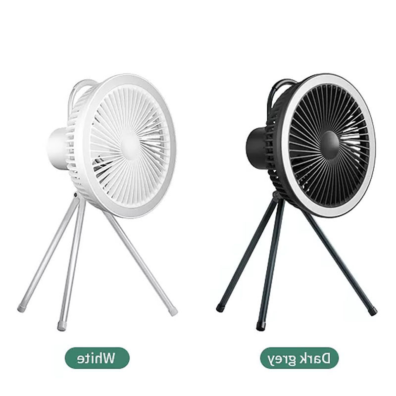 Portable Outdoor Camping Tripod Stand Fan Detachable Power 4 Speed Adjustable With LED