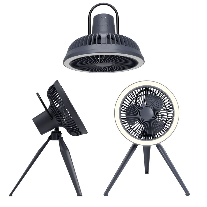 Hebron Tripod Portable Fan Outdoor 4 Speed Strong Wind With LED Light Timing